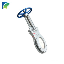 PN 1.0 Handle Wheel Manual Operated Carbon Steel Knife Gate Valve For Water Treatment